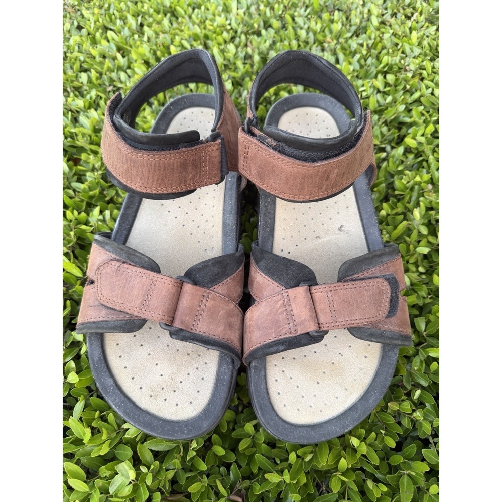 ECCO Cork Sport Strap Sandals Brown Nubuck Leather Mens EU 45 / US 11.5-12